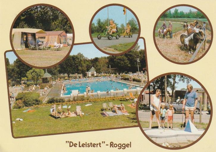 ROGGEL Camping De Leistert Zwembad Pony's Midget Golf, Verzamelen, Ansichtkaarten | Nederland, Gelopen, Limburg, 1980 tot heden