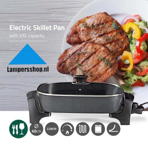 Elektrische skillet pan - 40 cm- Dik gegoten aluminum body, Huis en Inrichting, Keuken | Potten en Pannen, Nieuw, Koekenpan of Braadpan