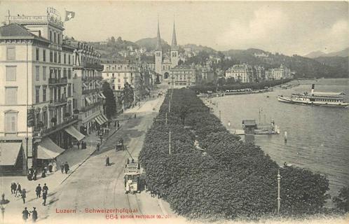 (379-100-013) Luzern Schweizerhofquai, Verzamelen, Ansichtkaarten | Buitenland, Overig Europa, Voor 1920, Verzenden