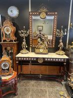 Bronzen klok met 2 kandelaars, Antiek en Kunst, Ophalen