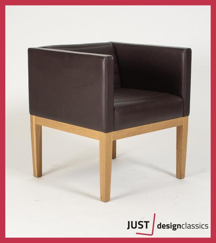 Linley London Leather Arm Chair (voorraad:2), Huis en Inrichting, Fauteuils, Zo goed als nieuw, Hout, Leer