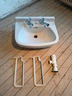 Wastafel met sifon en steunen, Ophalen, Minder dan 50 cm, Gebruikt, Minder dan 100 cm