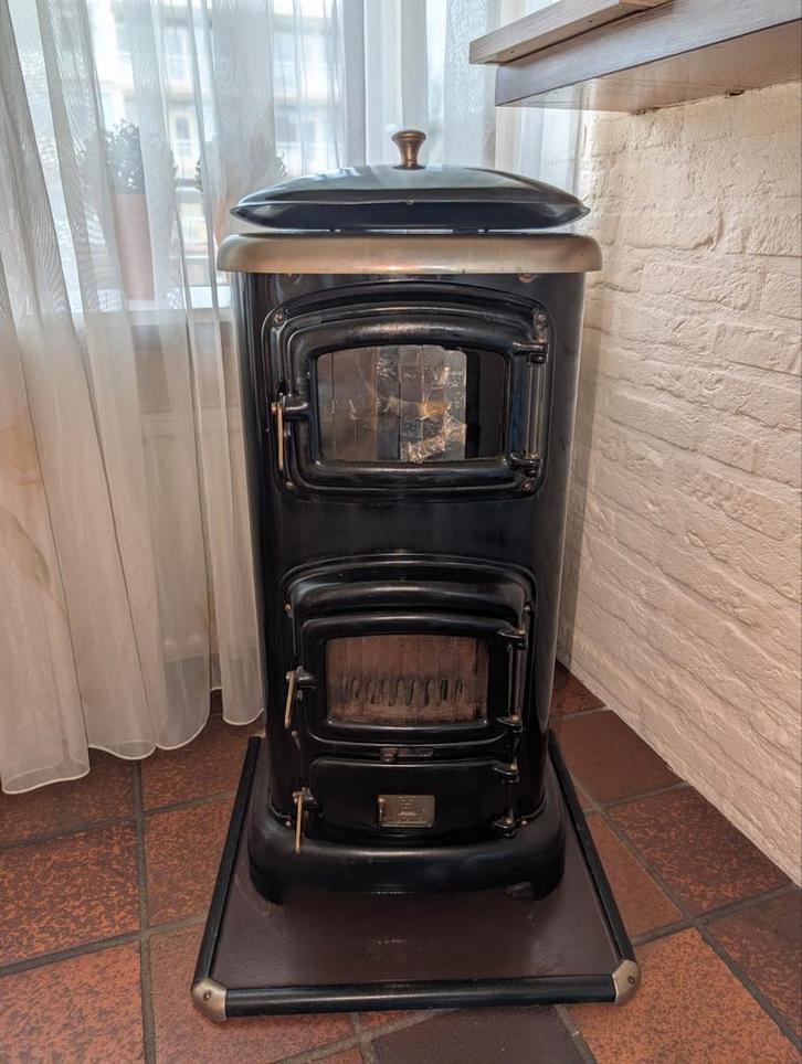 Etna Palermo gietijzeren houtkachel, Huis en Inrichting, Kachels, Gebruikt, Vrijstaand, Houtkachel, Hout, Ophalen