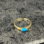 14 karaat gouden ring turquoise steen, Ophalen of Verzenden