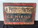 Antiek reclamebord Le Petit Parisien, Reclamebord, Gebruikt, Z, Ophalen of Verzenden