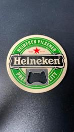 Heineken bierviltje flesopener, Verzamelen, Viltje(s), Heineken, Gebruikt, Ophalen of Verzenden