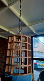 Houten raster-hanglamp, Huis en Inrichting, Lampen | Hanglampen, Ophalen of Verzenden, Zo goed als nieuw, Minder dan 50 cm