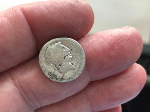 Romeinse ZILVEREN munt met HERCULES Republiek Bodemvondst, Antiek en Kunst, Curiosa en Brocante, Ophalen of Verzenden