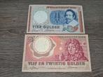 Set guldenbiljetten jaren 1950, 10 en 25 gulden 1953-1955, Ophalen of Verzenden, 25 gulden