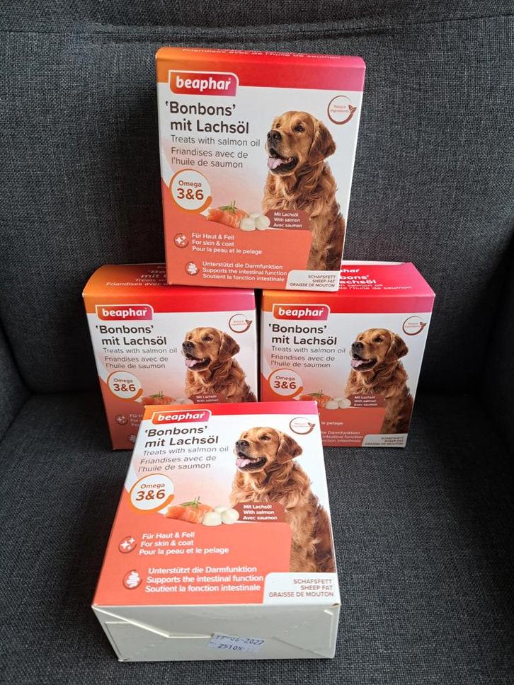 Beaphar - Schapenvet bonbons voor honden - Zalm smaak, Dieren en Toebehoren, Dierenvoeding, Hond, Ophalen