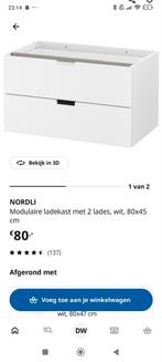 Ikea Nordli ladekast module (zonder bovenblad), Ophalen, Overige materialen, 1 of 2 laden, 50 tot 100 cm