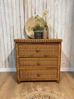 Vintage rotan kastje ladekast kast bohemian, Ophalen, Gebruikt, Instagram: esteestyling, Vintage bohemian