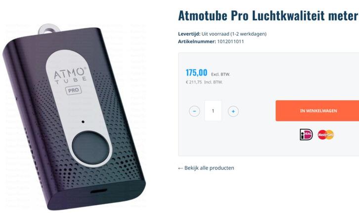 Luchtreiniger Atmotube Pro, Witgoed en Apparatuur, Luchtbehandelingsapparatuur, Nieuw, Luchtreiniger, Ophalen of Verzenden