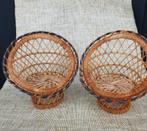 Vintage Poppenstoeltje - Riet 20x21x13cm prijs per stuk, Schaal, Rond, Ophalen of Verzenden, Zo goed als nieuw