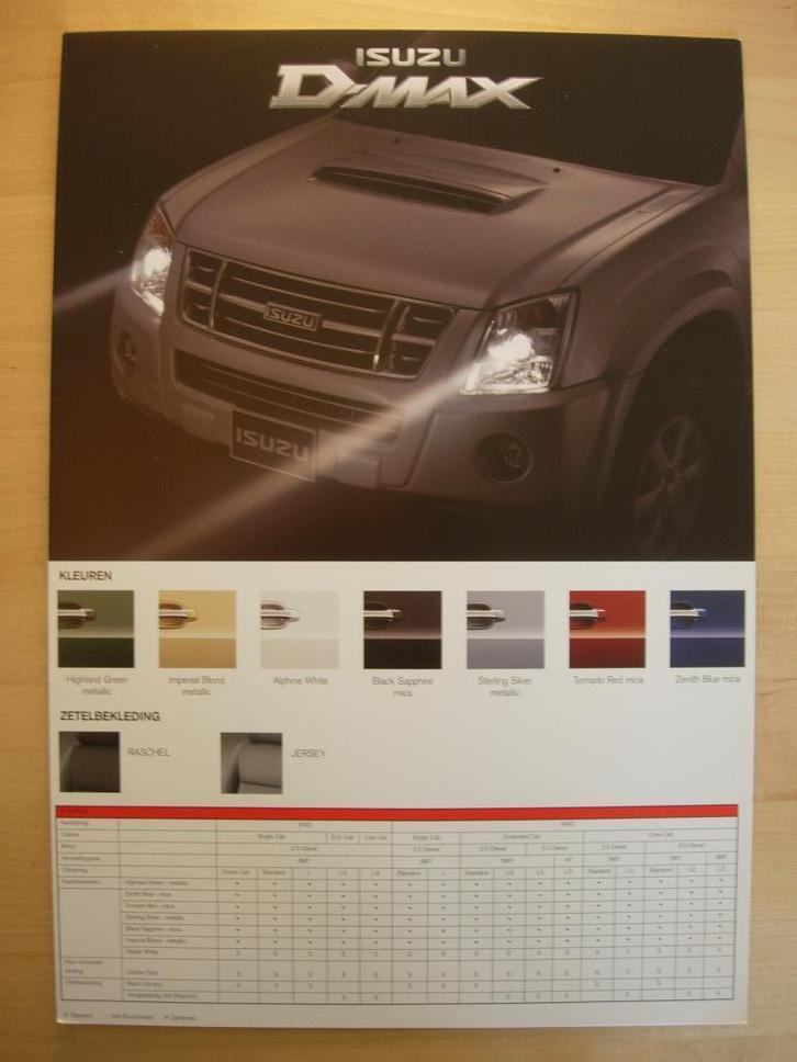 Isuzu D-Max Brochure ca 2007 – Pickup Pick up, Boeken, Auto's | Folders en Tijdschriften, Zo goed als nieuw, Overige merken, Ophalen