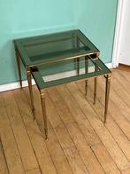 Mimiset Messing + Glas / Maison Jansen Art Deco Bijzettafels, Antiek en Kunst, Antiek | Meubels | Tafels, Ophalen