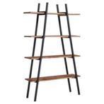 Boekenkast - wandrek - metaal met houten planken, Ophalen, Met plank(en), Gebruikt, Minder dan 150 cm