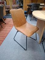 6 Nieuwe Stoelen, Cognac met zwart metaalpoot + greep, Ophalen, Bruin, Nieuw, Metaal
