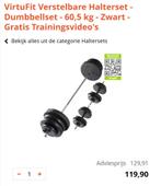 VirtuFit Halterset 60,5kg - Zwart, Ophalen, Krachtstation, Nieuw, Metaal