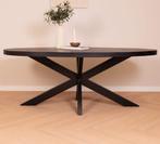 Ovale eettafel zwart mangohout 180x100, Huis en Inrichting, Tafels | Eettafels, Ophalen, 100 tot 150 cm, Nieuw, Vijf personen of meer