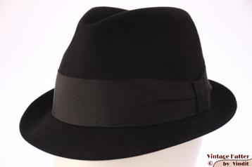 Vintage Trilby gleufhoed Stetson zwart 56 gratis verzenden beschikbaar voor biedingen