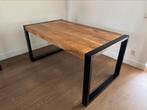 Eettafel mangohout met staal, Huis en Inrichting, Tafels | Eettafels, Ophalen, Mangohout met staal, 50 tot 100 cm, Zo goed als nieuw