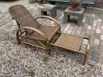 Vintage Boho ROTAN Ligstoel Deck Lounge Chair Folding 1960, Ophalen, Gebruikt, Rotan, Inklapbaar