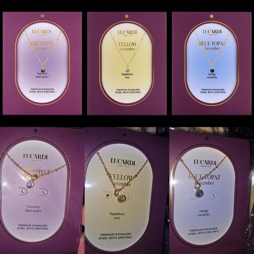 lucardi geboorte ketting november december februari, Sieraden, Tassen en Uiterlijk, Kettingen, Nieuw, Overige materialen, Goud