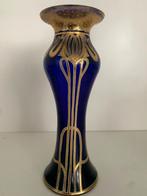Jugendstil vaas Moser kobaltblauw glas, Antiek en Kunst, Antiek | Glas en Kristal, Ophalen of Verzenden