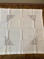 Brocante Frans tafelkleed met werkje van bloemen, Antiek en Kunst, Curiosa en Brocante, Ophalen of Verzenden