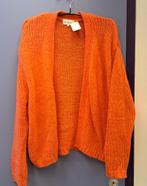 Les Favorites dik gebreid vest knal oranje oversized M 43442