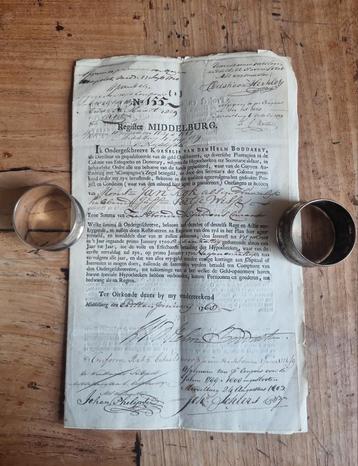 Antieke investeringsakte Middelburg 1768 WIC Boddaert beschikbaar voor biedingen