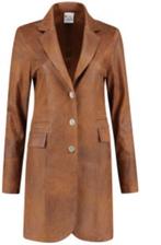 Helena Hart suede look lange blazer camel nieuw S, Bruin, Nieuw, Jasje, Maat 36 (S)