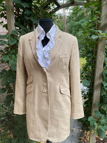 SCAPA beige halflange koetsiersjas met suède details - 40/42 beschikbaar voor biedingen