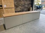 Besta tv meubel met eikenhout plank, Ophalen, Gebruikt, 150 tot 200 cm, Eikenhout