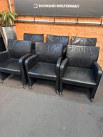 Lederen stoelen, 6 stuks, 15 euro per stuk, Ophalen, Xxxx, Zwart, Leer