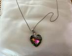 Vintage Hartvormige ketting met kristal, Met kristal, Overige materialen, Overige kleuren, Ophalen of Verzenden
