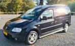 Volkswagen Caddy 2.0 Maxi Combi 2010 Zwart Rolstoelbus 5+1, Auto's, Bestelauto's, Voorwielaandrijving, Stof, Zwart, 4 cilinders