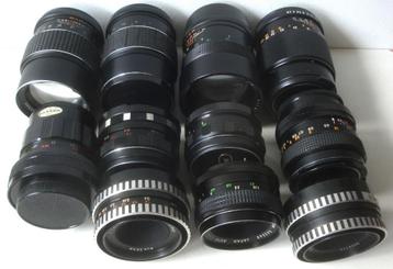 Partij 11 lenzen f = 35 mm, f = 55 mm en f = 135 mm, goede s beschikbaar voor biedingen
