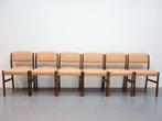 Set van Set van 6 vintage eetkamerstoelen palissander, Hout, Gebruikt, Overige kleuren, .