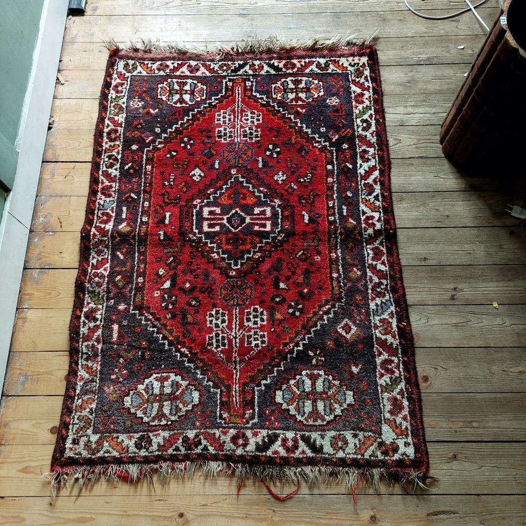 Lucky Vintage wollen perzisch antiek vloerkleed, 130x89 cm, Gebruikt, 100 tot 150 cm, Onbekend, Onbekend