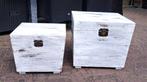 Houten opbergboxen, tevens tafeltje's, Huis en Inrichting, Ophalen, Gebruikt