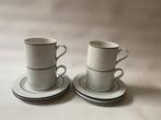 Retro Set van 4 Arzberg Cucina Colori zwart koffiekopje met, Ophalen, Gebruikt, Overige stijlen, Kop(pen) en/of Schotel(s)