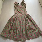 groen met roze bloemen JACADI jurk van Liberty London stof, Verzenden, Meisje, Jurk of Rok