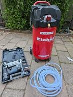 Compressor met spijker pistool, Doe-het-zelf en Verbouw, Compressors, Ophalen, Gebruikt, 6 tot 10 bar, 25 tot 100 liter