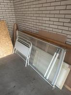 Stalen 1 persoons bed, Ophalen, 90 cm, Eenpersoons, Wit