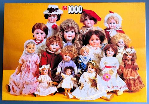 Vintage Jumbo Puzzel ''Antieke poppen'' 1000 st. nr: 1673, Hobby en Vrije tijd, Denksport en Puzzels, Zo goed als nieuw, Legpuzzel