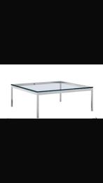 Mooie tafel met aleminium poten en een dik glaze blad, Zo goed als nieuw, Minder dan 50 cm, Rechthoekig, 50 tot 100 cm