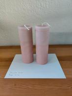 Kaarsen licht roze (2 stuks), Ophalen of Verzenden, Zo goed als nieuw, Overige materialen, Minder dan 25 cm