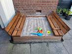Houten Zandbak met Deksel en Bankjes, Ophalen, Gebruikt